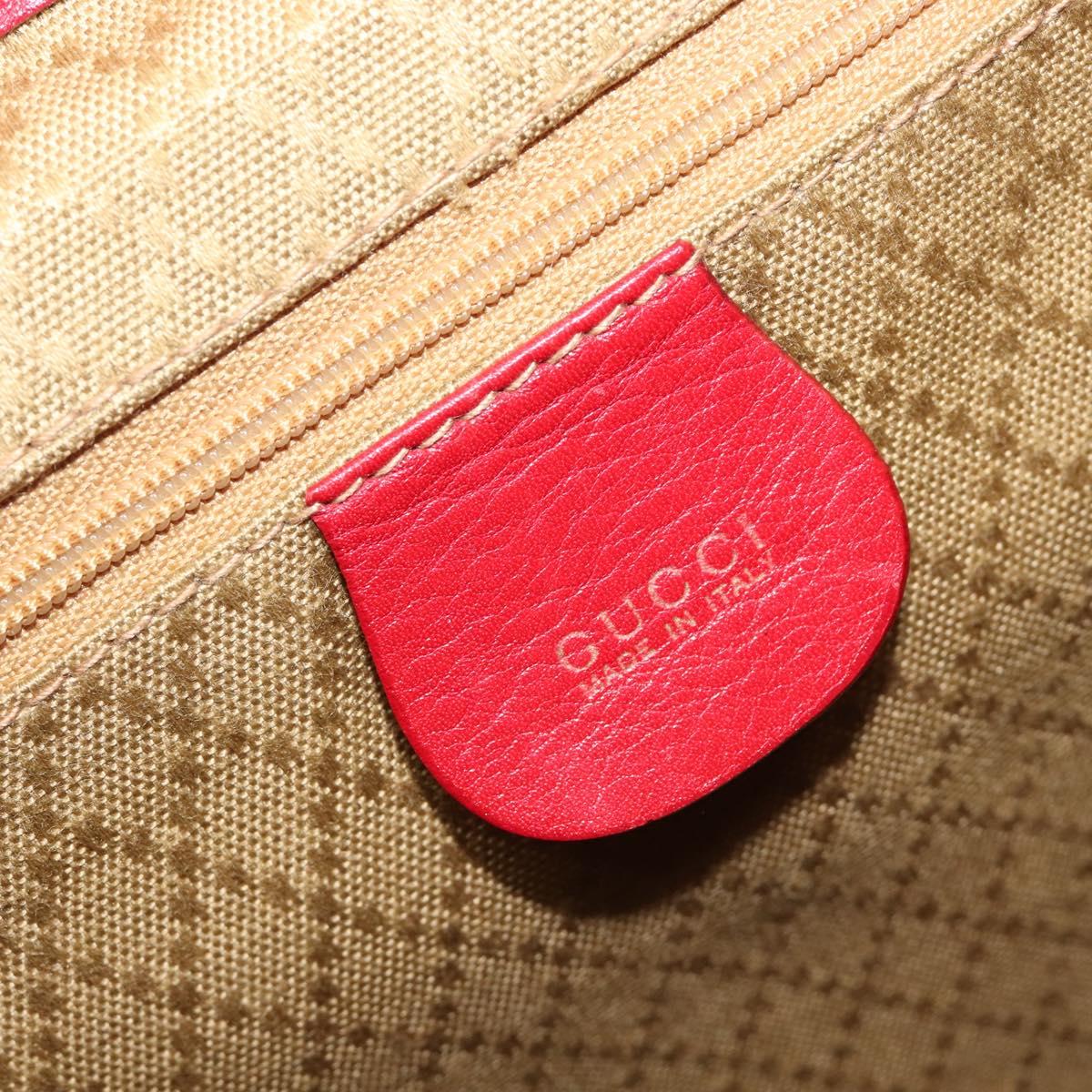 GUCCI Bamboo Backpack Leather Red Gold 003 2058 0016 Auth ep16261