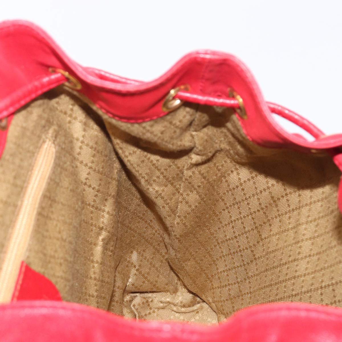 GUCCI Bamboo Backpack Leather Red Gold 003 2058 0016 Auth ep16261