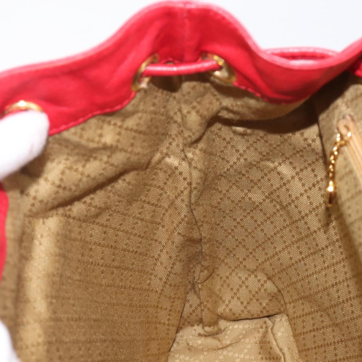 GUCCI Bamboo Backpack Leather Red Gold 003 2058 0016 Auth ep16261