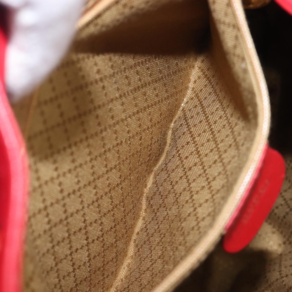 GUCCI Bamboo Backpack Leather Red Gold 003 2058 0016 Auth ep16261