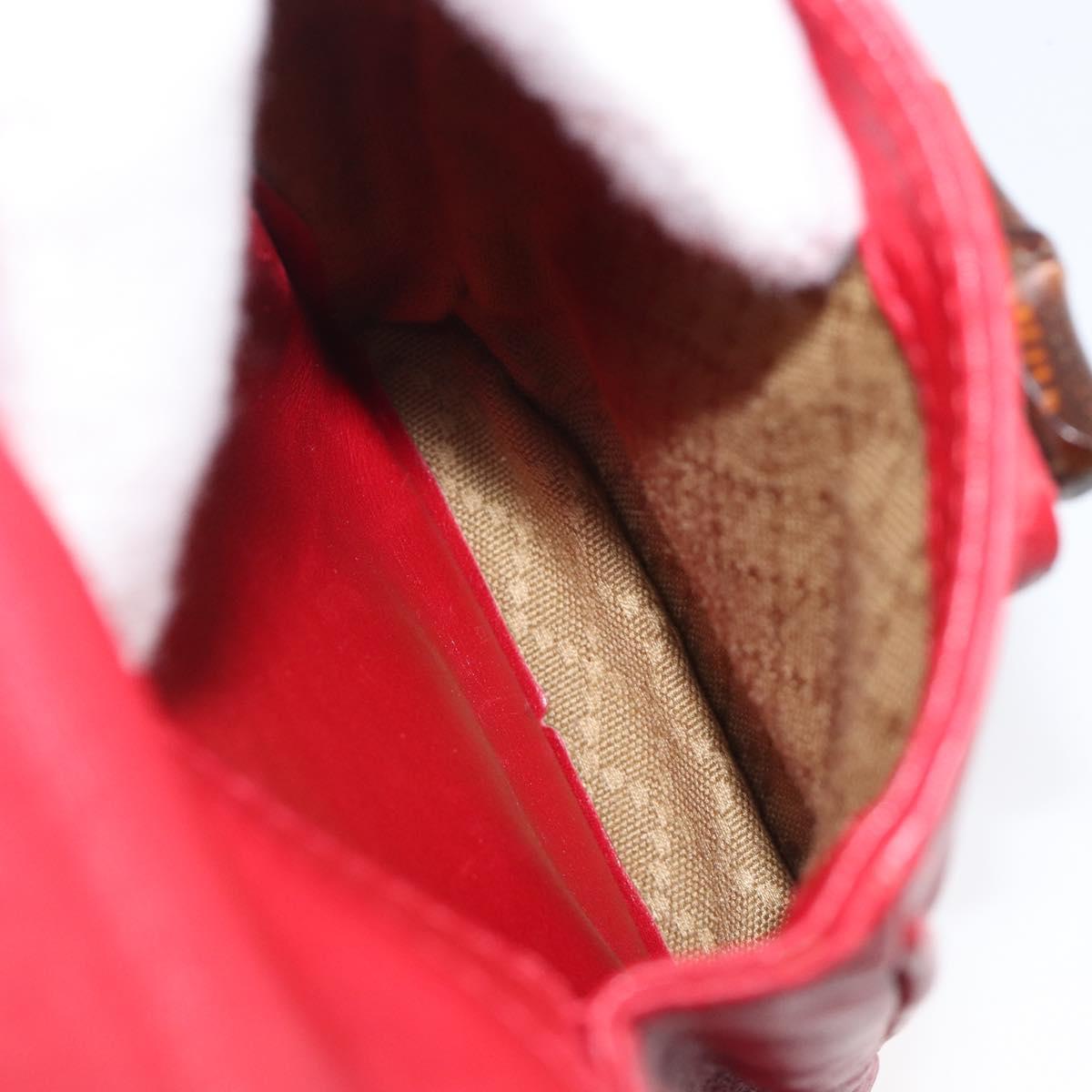 GUCCI Bamboo Backpack Leather Red Gold 003 2058 0016 Auth ep16261