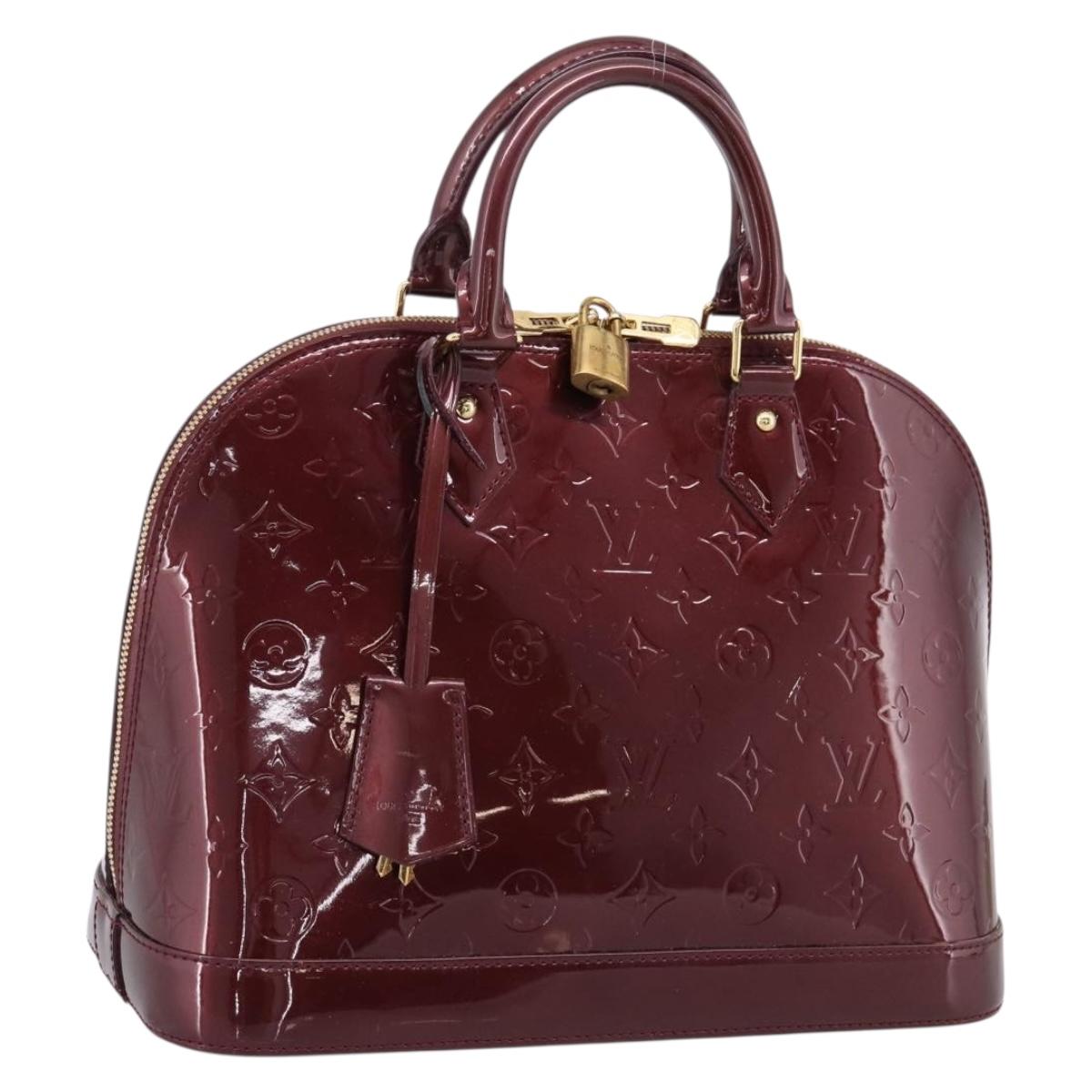 LOUIS VUITTON Monogram Vernis Alma PM Hand Bag Rouge Favist M91691 Auth ep16264A