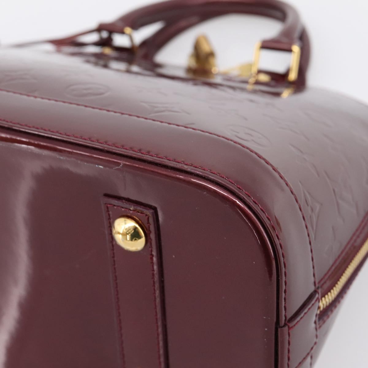LOUIS VUITTON Monogram Vernis Alma PM Hand Bag Rouge Favist M91691 Auth ep16264A