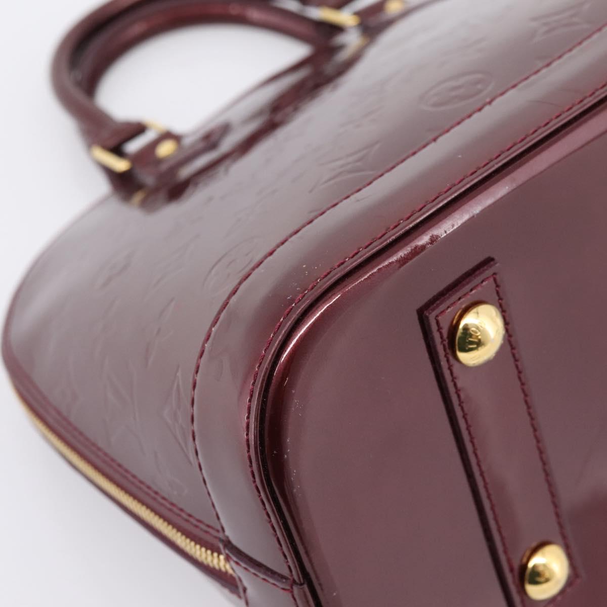 LOUIS VUITTON Monogram Vernis Alma PM Hand Bag Rouge Favist M91691 Auth ep16264A