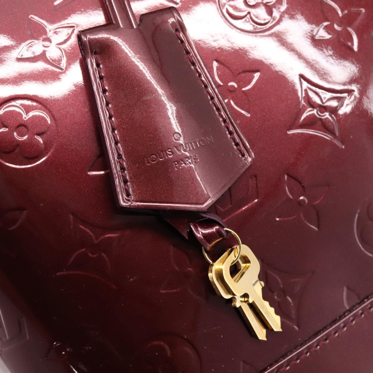 LOUIS VUITTON Monogram Vernis Alma PM Hand Bag Rouge Favist M91691 Auth ep16264A