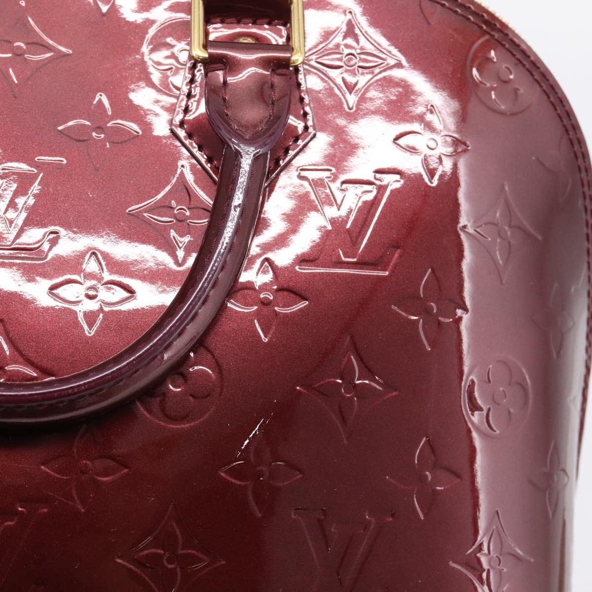 LOUIS VUITTON Monogram Vernis Alma PM Hand Bag Rouge Favist M91691 Auth ep16264A