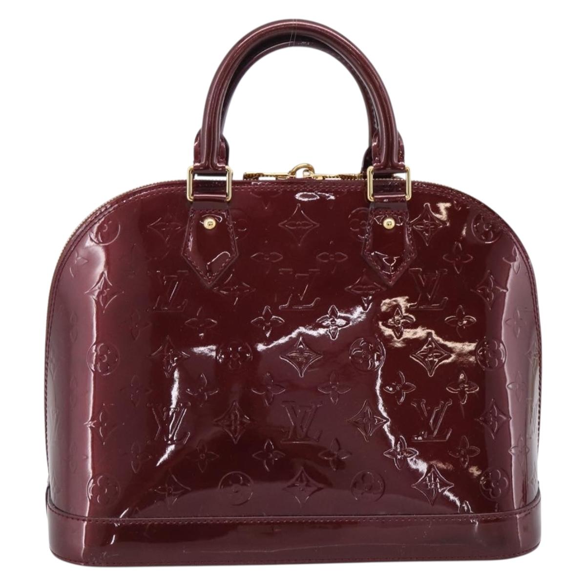 LOUIS VUITTON Monogram Vernis Alma PM Hand Bag Rouge Favist M91691 Auth ep16264A