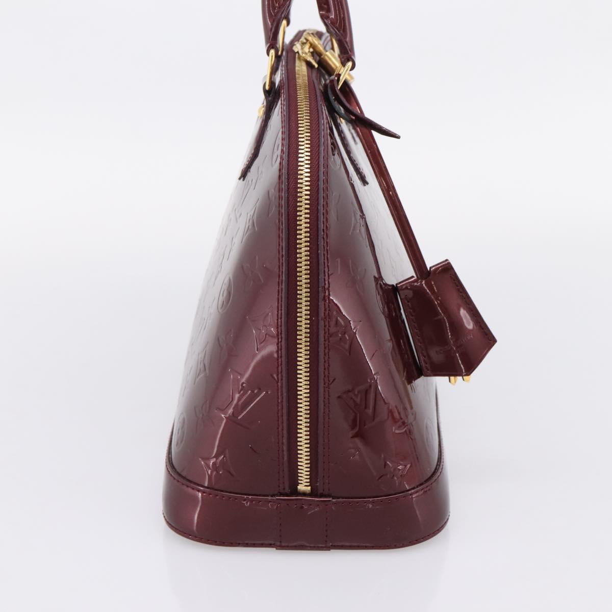 LOUIS VUITTON Monogram Vernis Alma PM Hand Bag Rouge Favist M91691 Auth ep16264A