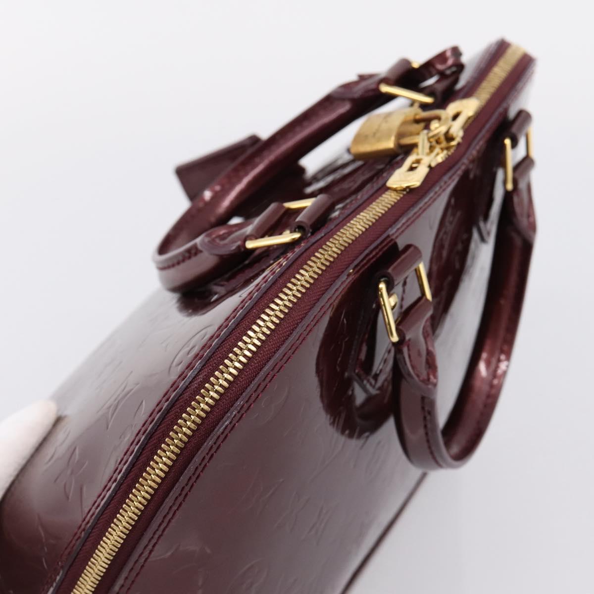 LOUIS VUITTON Monogram Vernis Alma PM Hand Bag Rouge Favist M91691 Auth ep16264A
