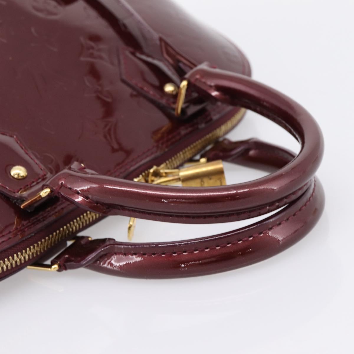LOUIS VUITTON Monogram Vernis Alma PM Hand Bag Rouge Favist M91691 Auth ep16264A