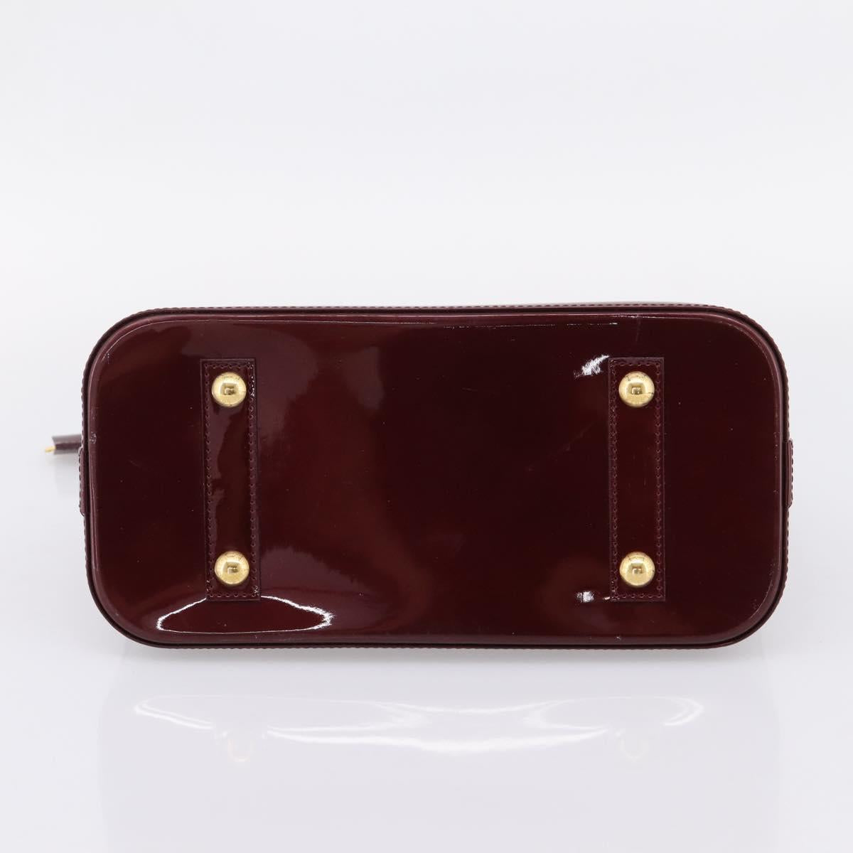 LOUIS VUITTON Monogram Vernis Alma PM Hand Bag Rouge Favist M91691 Auth ep16264A