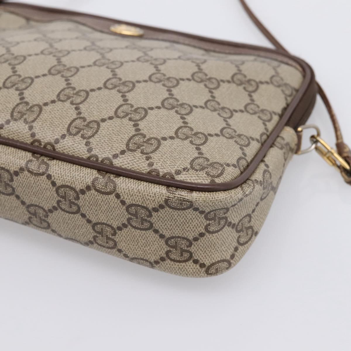 GUCCI GG Supreme Shoulder Bag PVC Beige Gold 97 02 068 Auth ep16266