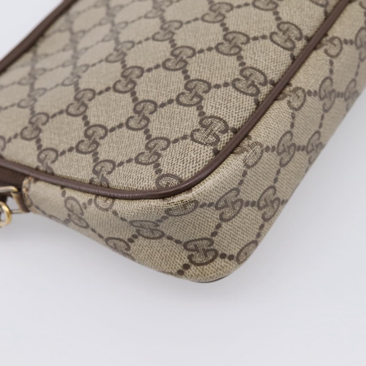 GUCCI GG Supreme Shoulder Bag PVC Beige Gold 97 02 068 Auth ep16266