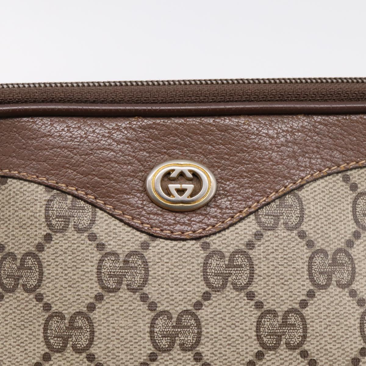 GUCCI GG Supreme Shoulder Bag PVC Beige Gold 97 02 068 Auth ep16266