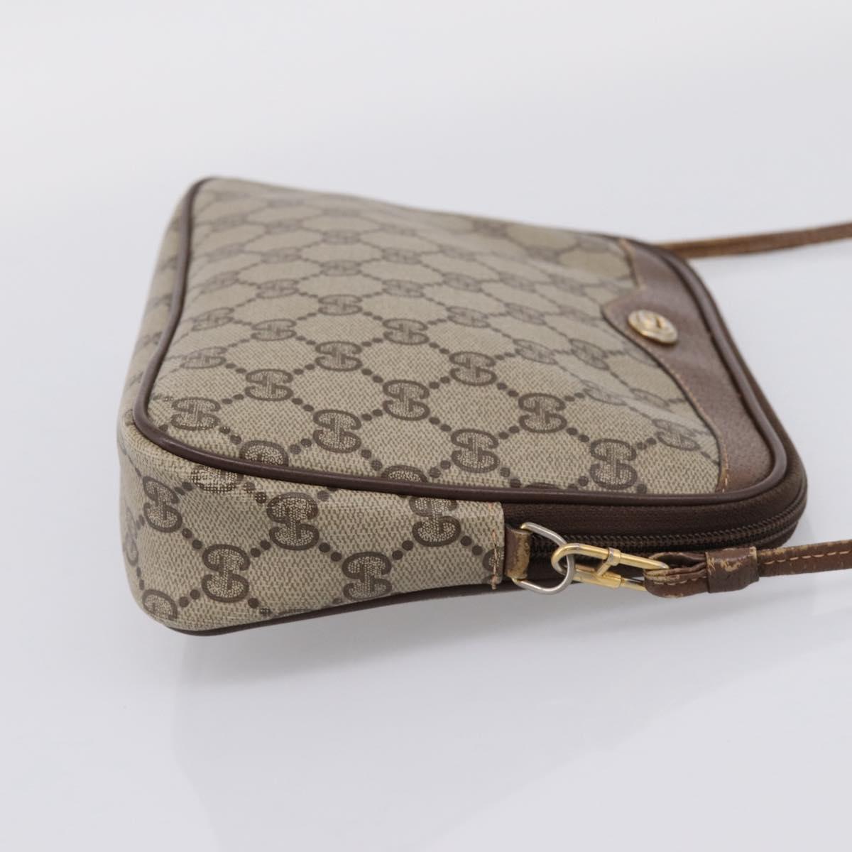 GUCCI GG Supreme Shoulder Bag PVC Beige Gold 97 02 068 Auth ep16266