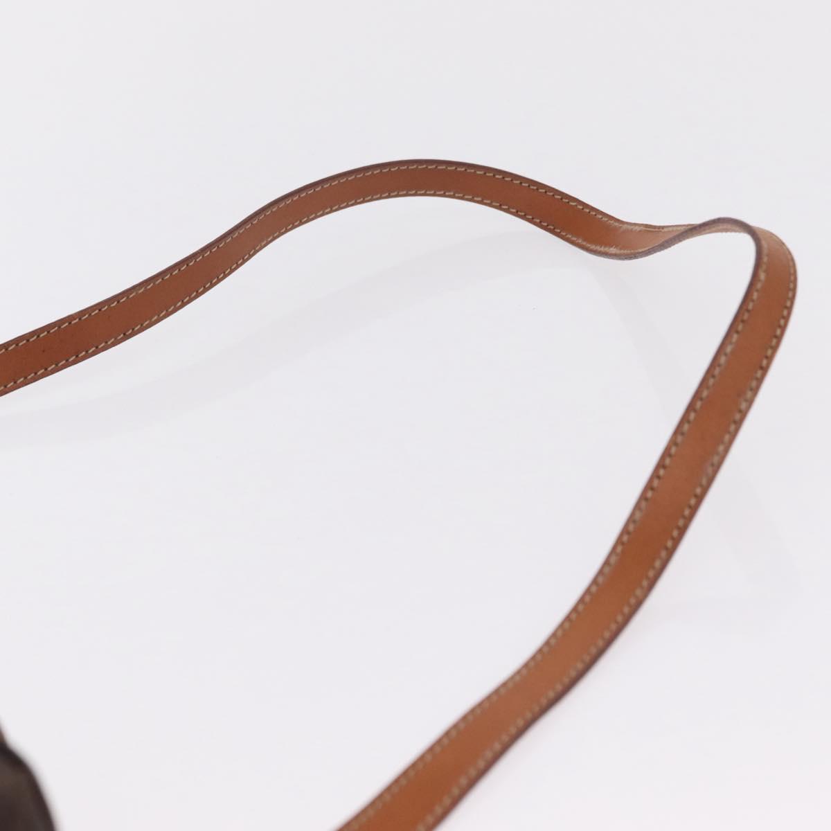 CELINE Macadam Canvas Vanity Hand Bag PVC Leather 2way Brown Gold Auth ep16269