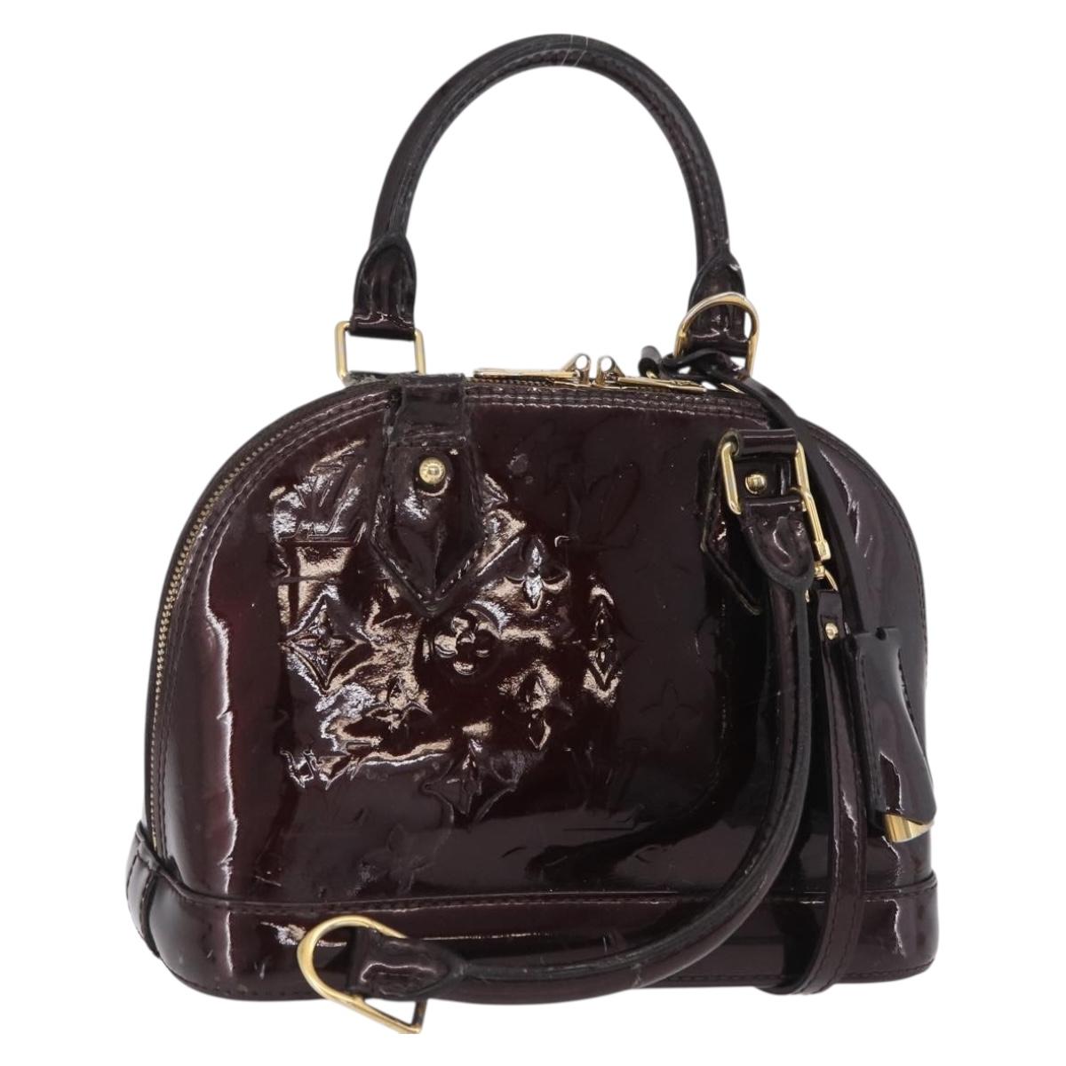 LOUIS VUITTON Monogram Vernis Alma BB Hand Bag Amarante M91678 LV Auth ep16271
