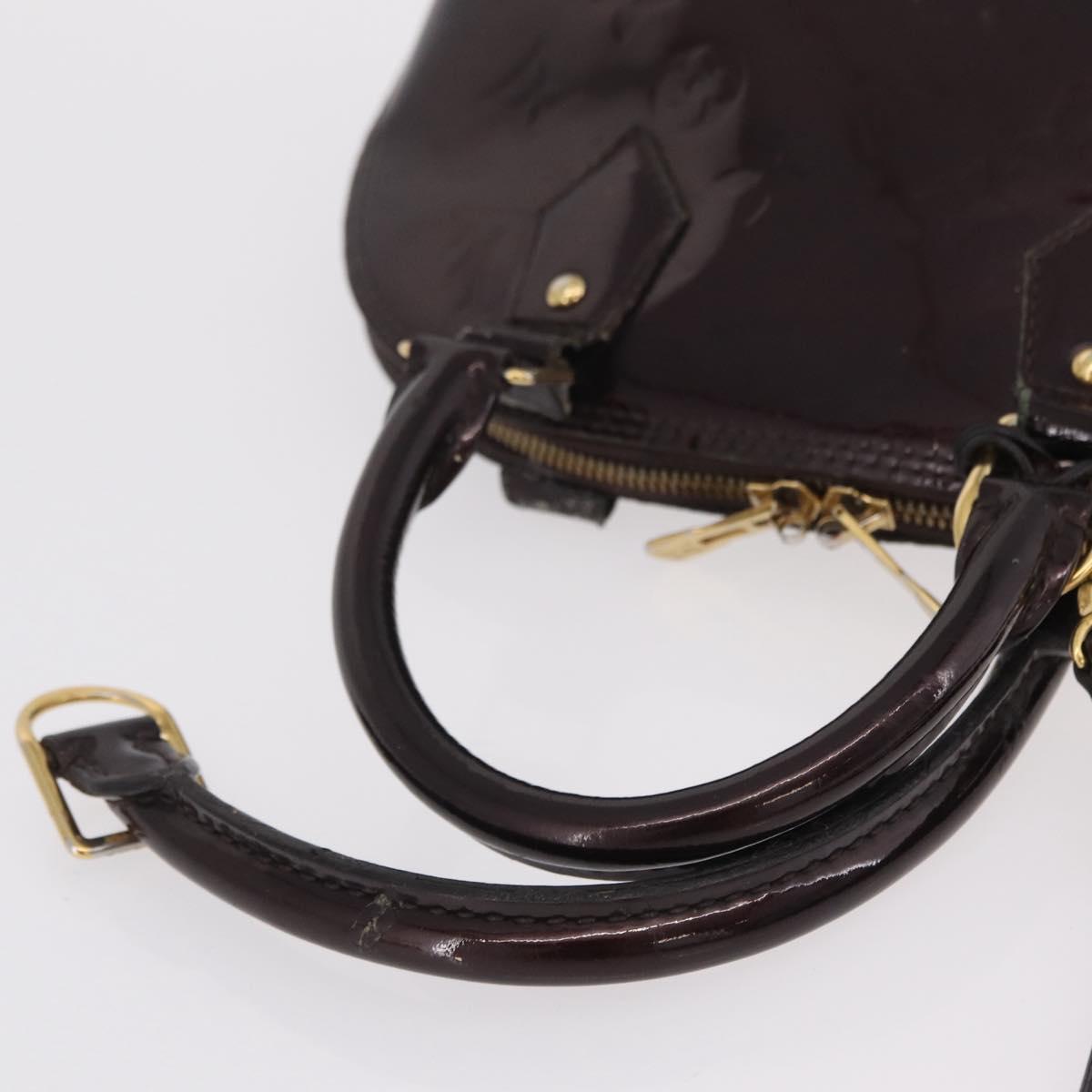 LOUIS VUITTON Monogram Vernis Alma BB Hand Bag Amarante M91678 LV Auth ep16271