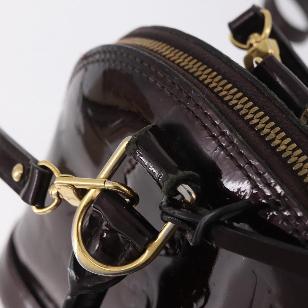 LOUIS VUITTON Monogram Vernis Alma BB Hand Bag Amarante M91678 LV Auth ep16271
