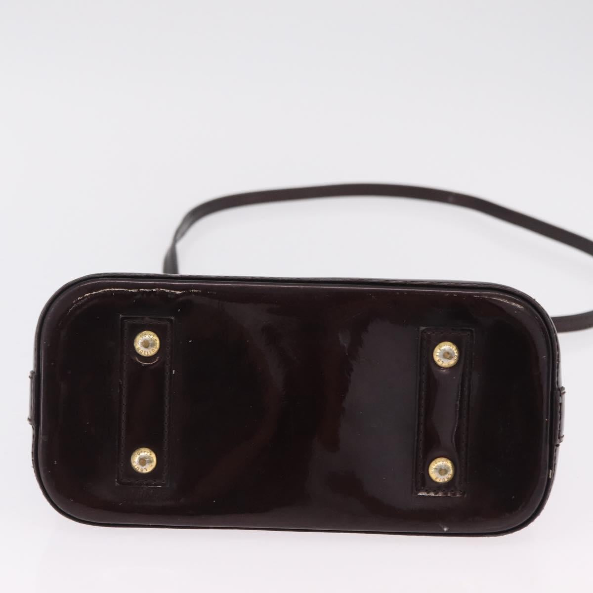 LOUIS VUITTON Monogram Vernis Alma BB Hand Bag Amarante M91678 LV Auth ep16271