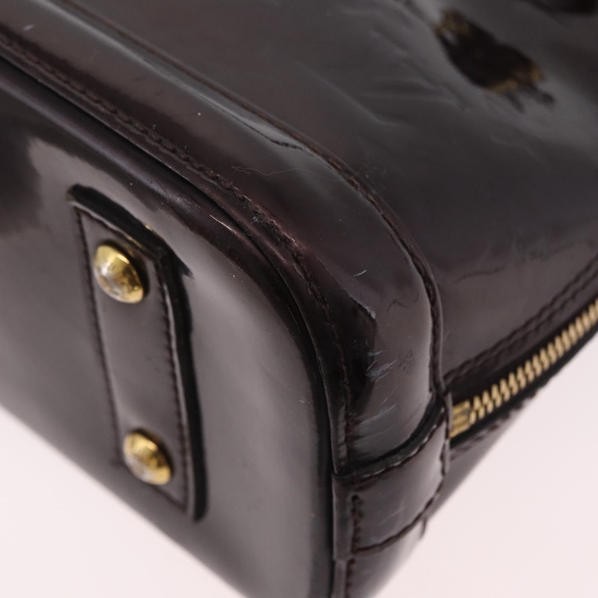 LOUIS VUITTON Monogram Vernis Alma BB Hand Bag Amarante M91678 LV Auth ep16271