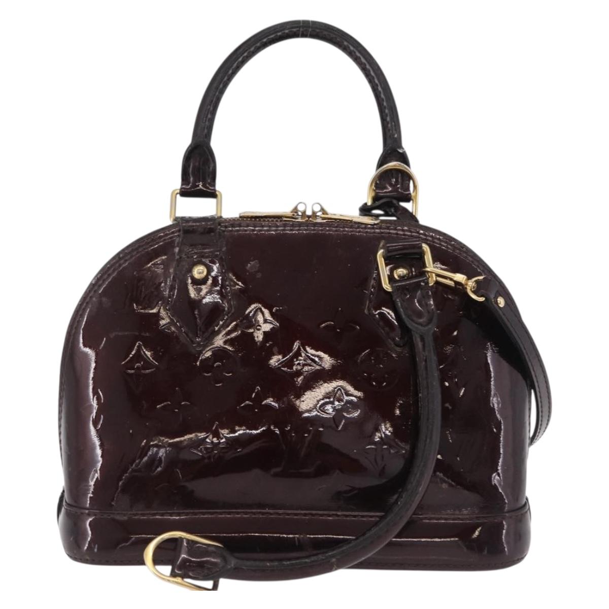 LOUIS VUITTON Monogram Vernis Alma BB Hand Bag Amarante M91678 LV Auth ep16271