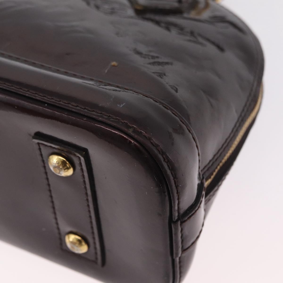 LOUIS VUITTON Monogram Vernis Alma BB Hand Bag Amarante M91678 LV Auth ep16271