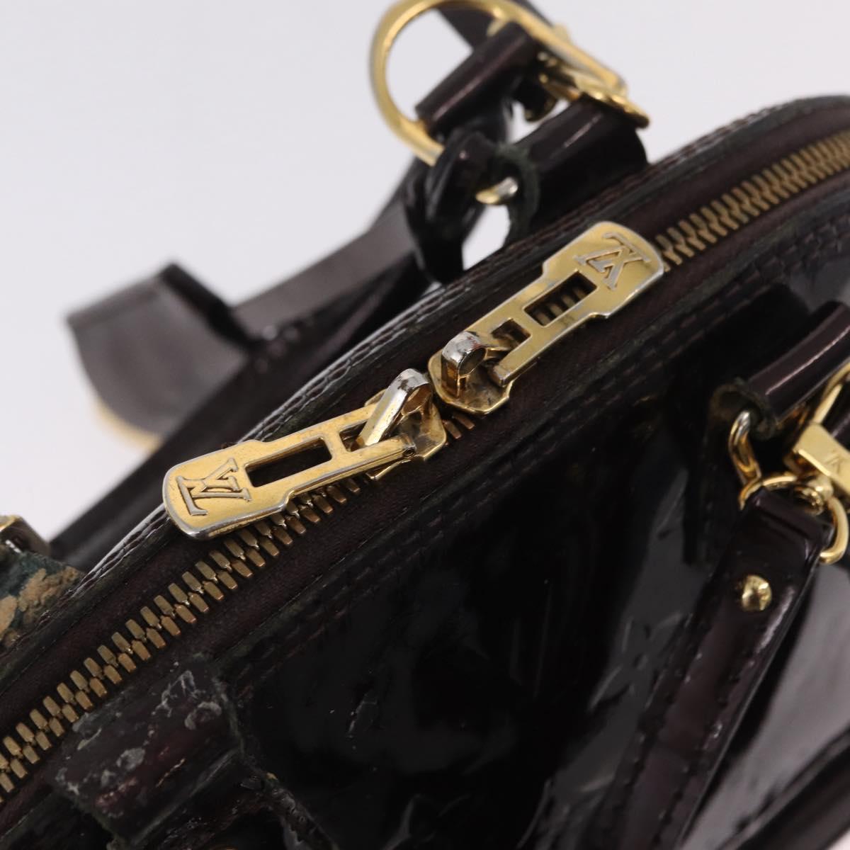 LOUIS VUITTON Monogram Vernis Alma BB Hand Bag Amarante M91678 LV Auth ep16271