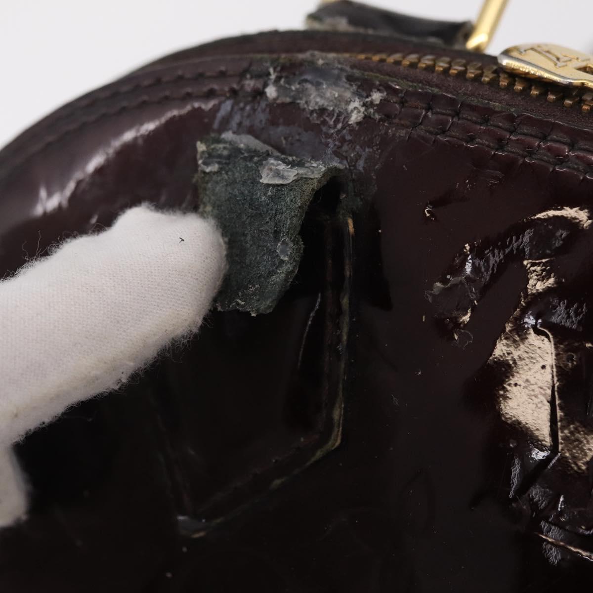 LOUIS VUITTON Monogram Vernis Alma BB Hand Bag Amarante M91678 LV Auth ep16271