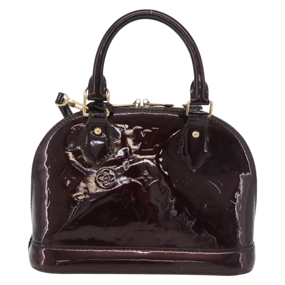 LOUIS VUITTON Monogram Vernis Alma BB Hand Bag Amarante M91678 LV Auth ep16271
