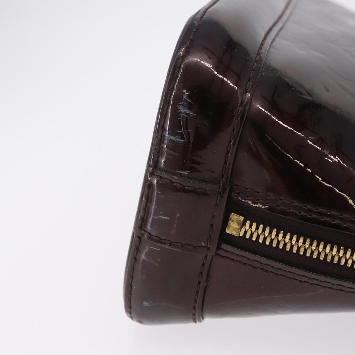 LOUIS VUITTON Monogram Vernis Alma BB Hand Bag Amarante M91678 LV Auth ep16271