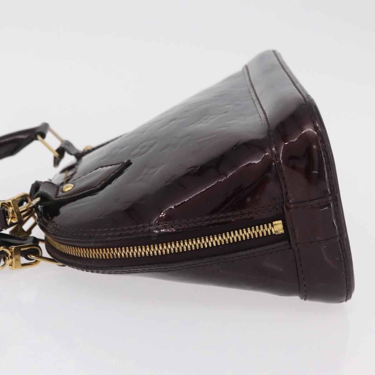 LOUIS VUITTON Monogram Vernis Alma BB Hand Bag Amarante M91678 LV Auth ep16271