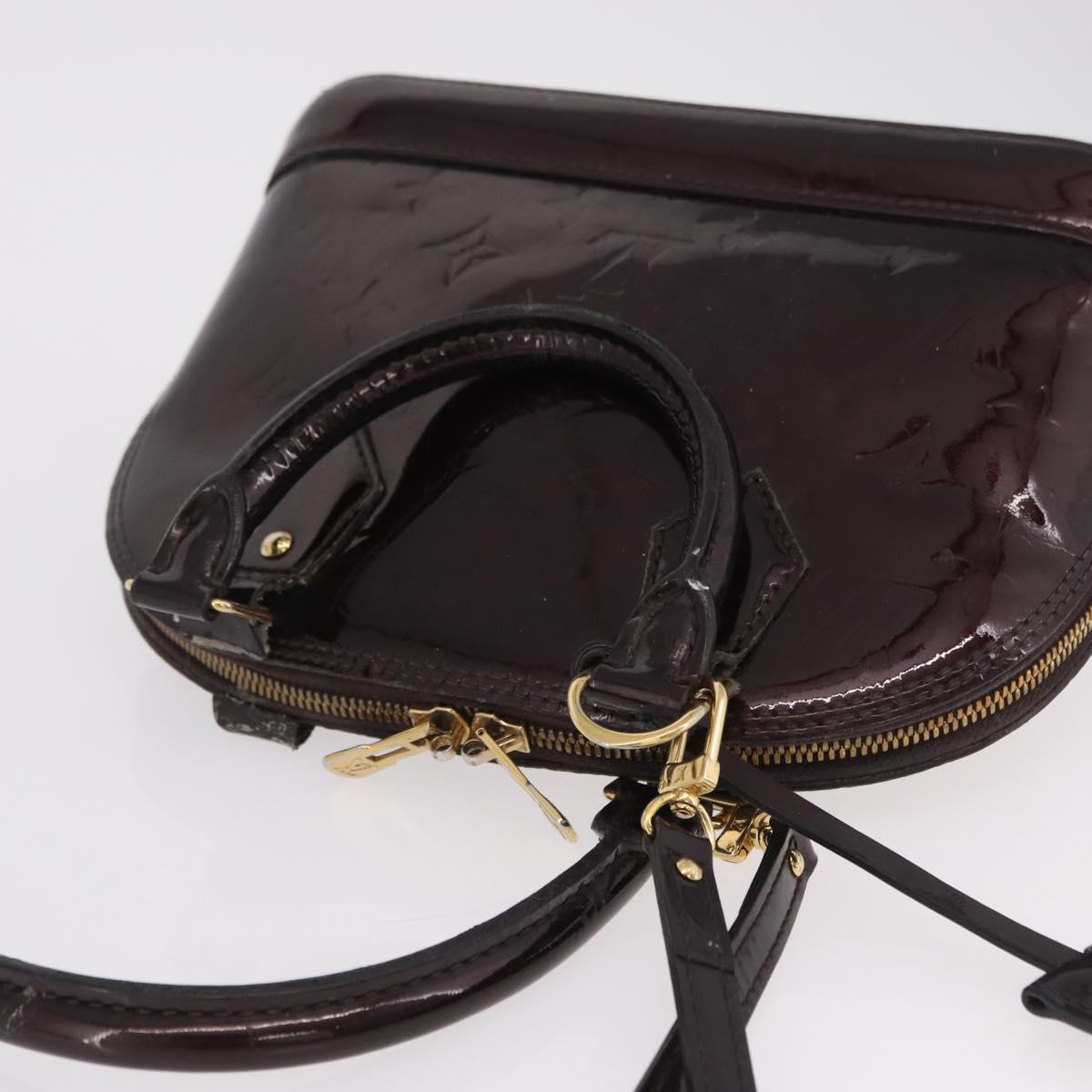 LOUIS VUITTON Monogram Vernis Alma BB Hand Bag Amarante M91678 LV Auth ep16271
