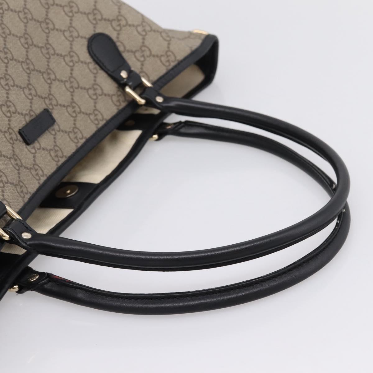GUCCI GG Supreme Tote Bag PVC Beige Gold 203693 Auth ep16272