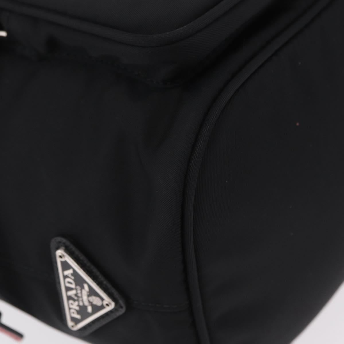 PRADA Hand Bag Nylon Black Silver Auth ep16275V