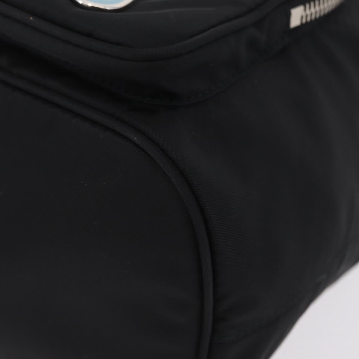 PRADA Hand Bag Nylon Black Silver Auth ep16275V