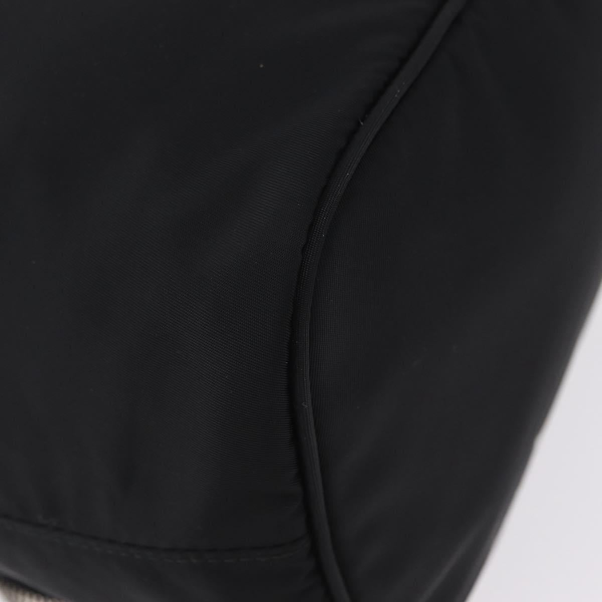 PRADA Hand Bag Nylon Black Silver Auth ep16275V