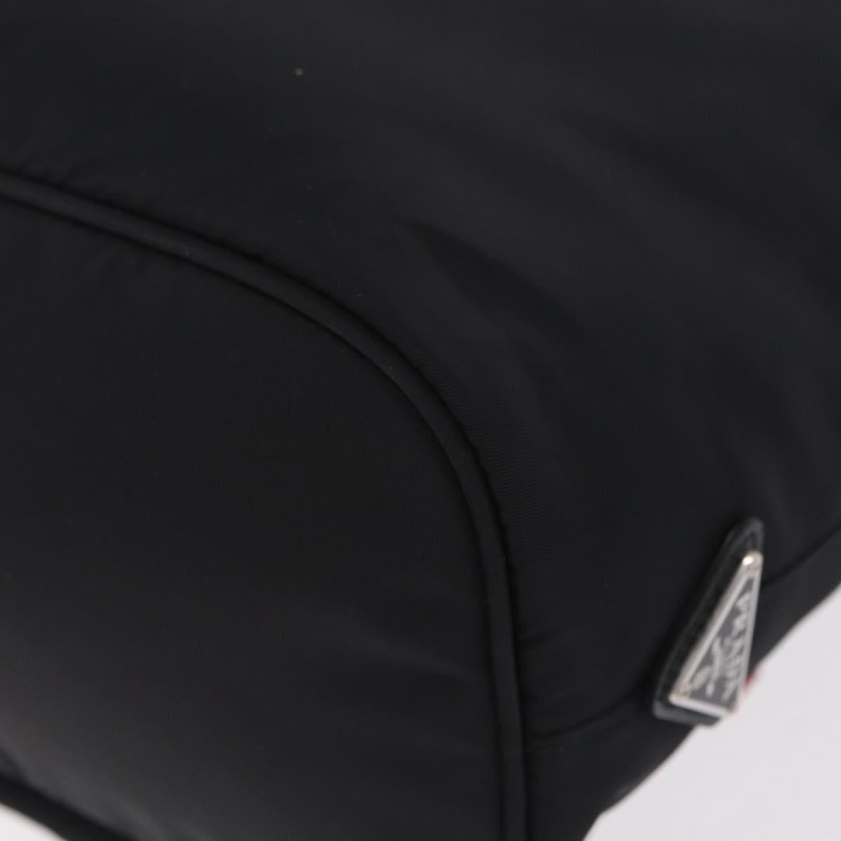 PRADA Hand Bag Nylon Black Silver Auth ep16275V