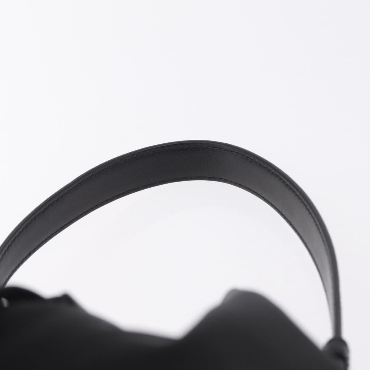PRADA Hand Bag Nylon Black Silver Auth ep16275V