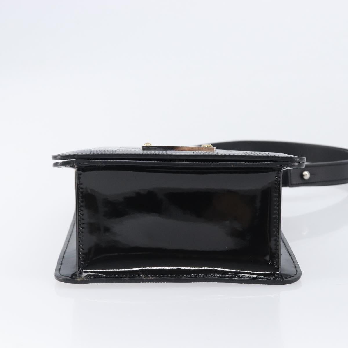 LOUIS VUITTON Damier Vernis Club Shoulder Bag Black M92127 LV Auth ep16276V