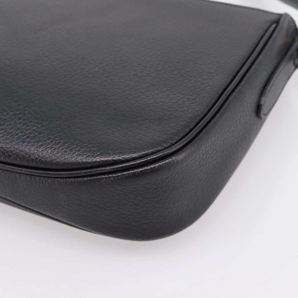 Burberrys Shoulder Bag Leather Black Gold Auth ep16277