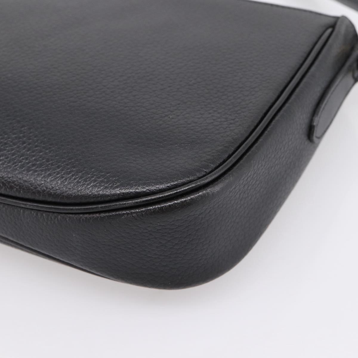 Burberrys Shoulder Bag Leather Black Gold Auth ep16277