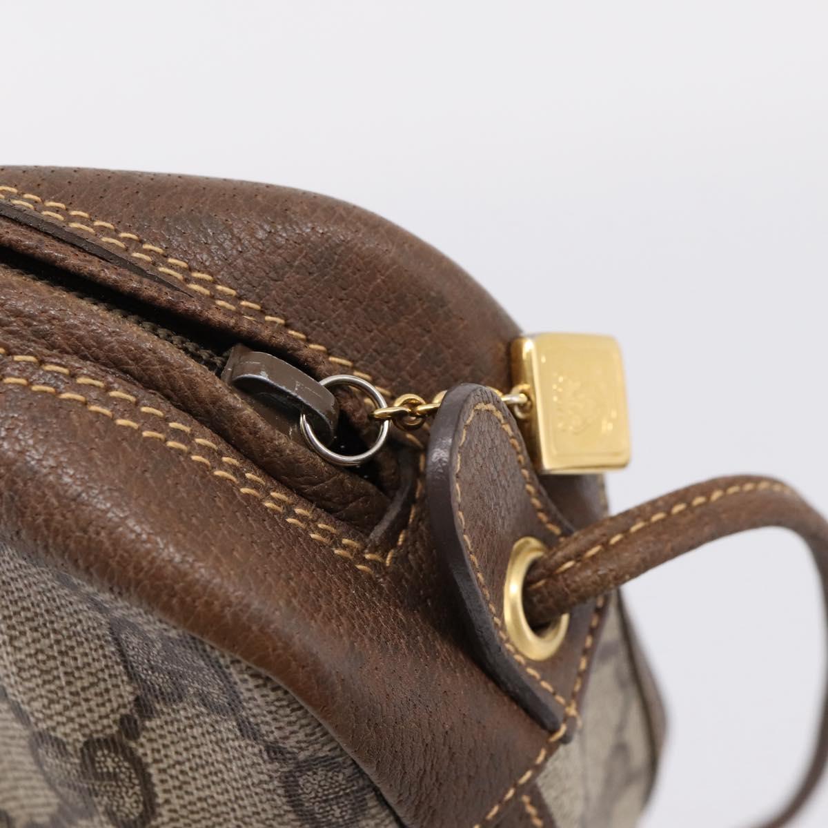 GUCCI GG Supreme Shoulder Bag PVC Beige Gold Auth ep16279