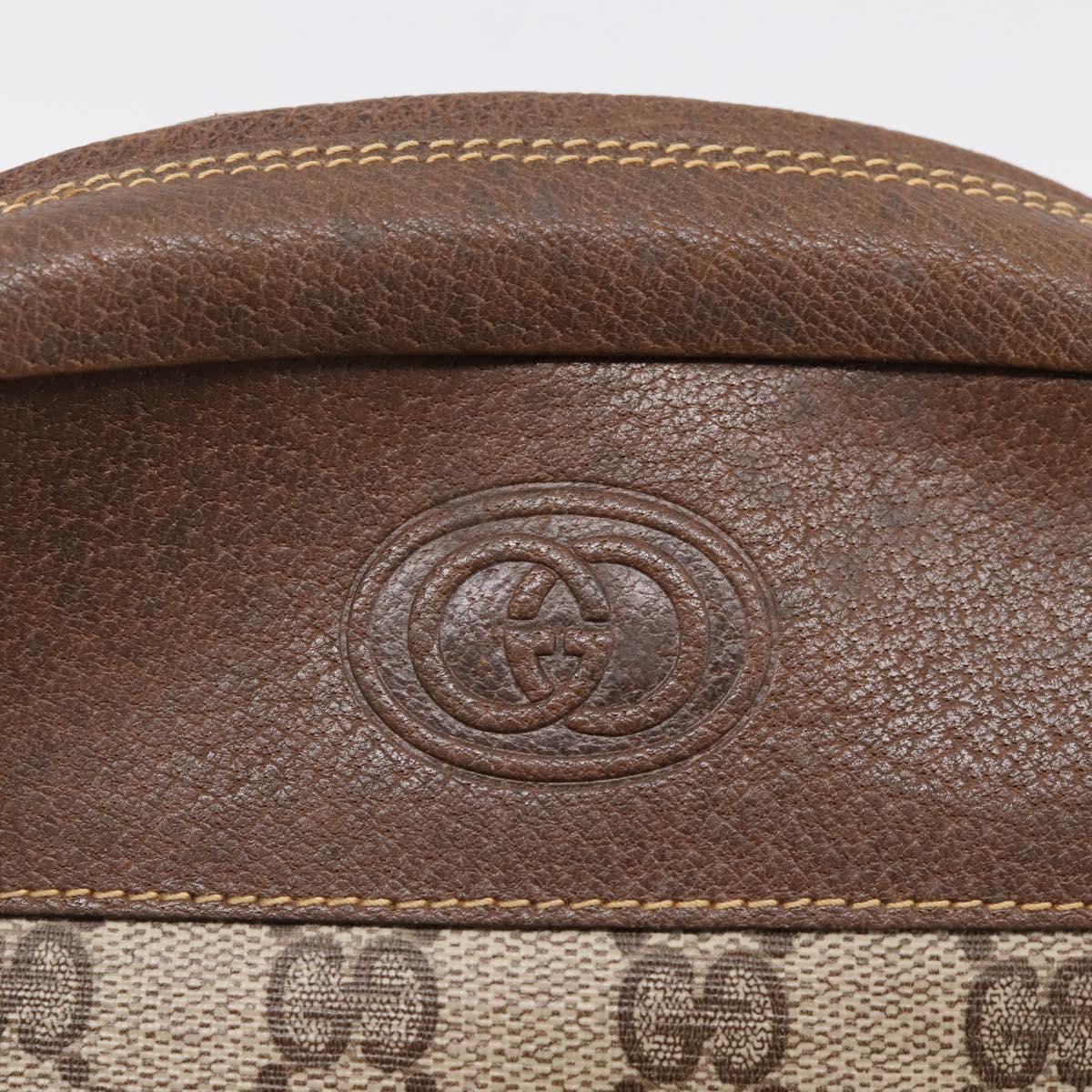 GUCCI GG Supreme Shoulder Bag PVC Beige Gold Auth ep16279