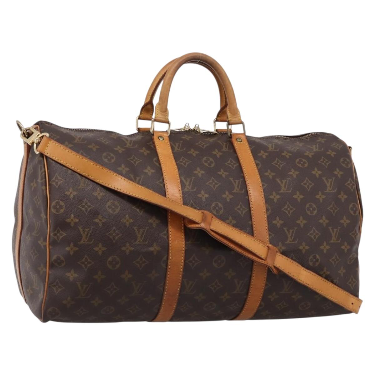 LOUIS VUITTON Monogram Keepall Bandouliere 50 Boston Bag M41416 LV Auth ep16282A