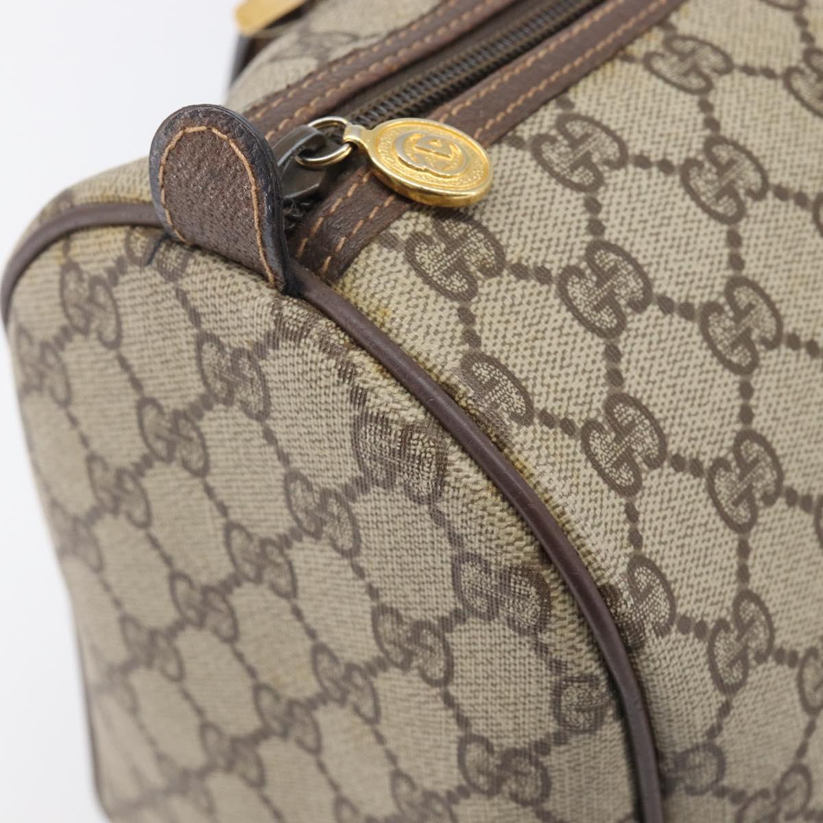 GUCCI GG Supreme Boston Bag PVC Beige Gold 002 39 6842 Auth ep16285A