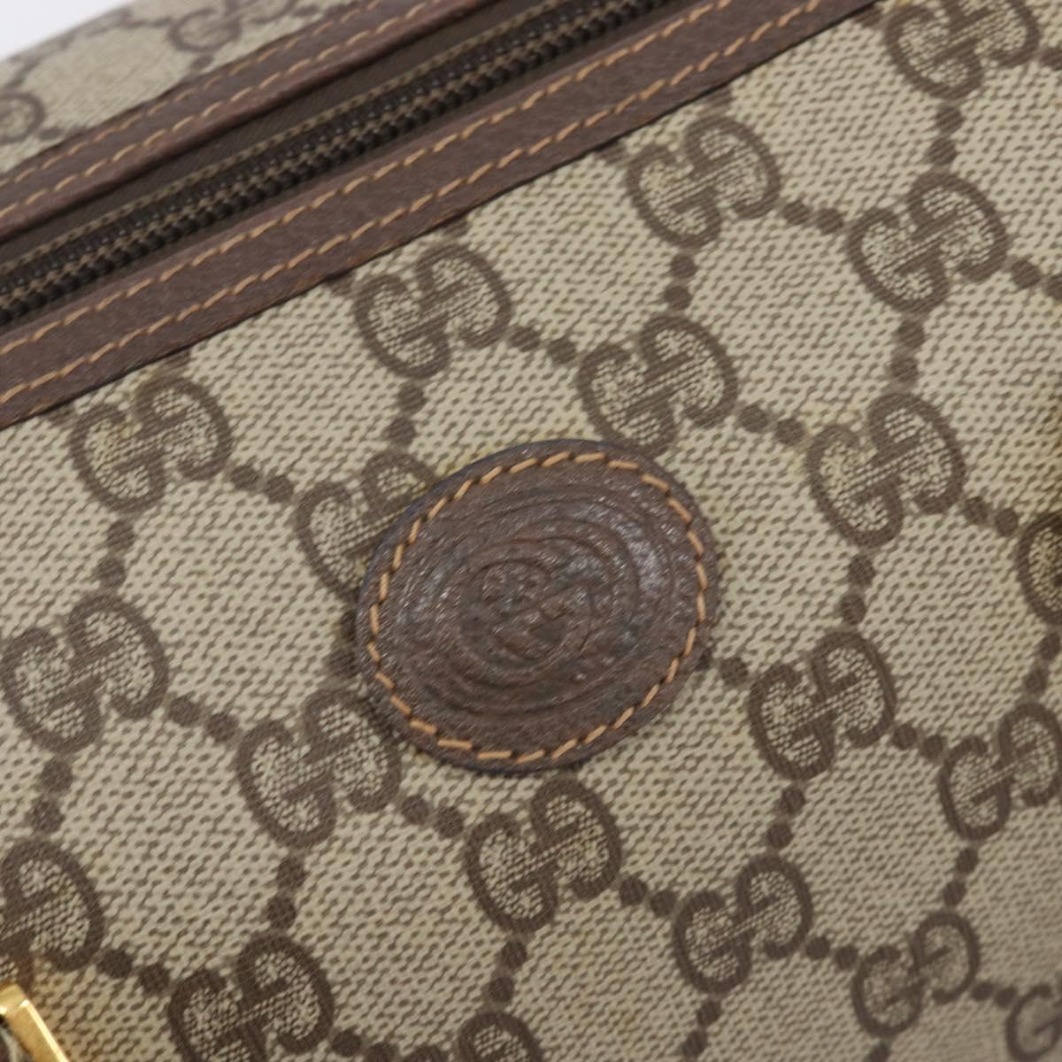 GUCCI GG Supreme Boston Bag PVC Beige Gold 002 39 6842 Auth ep16285A