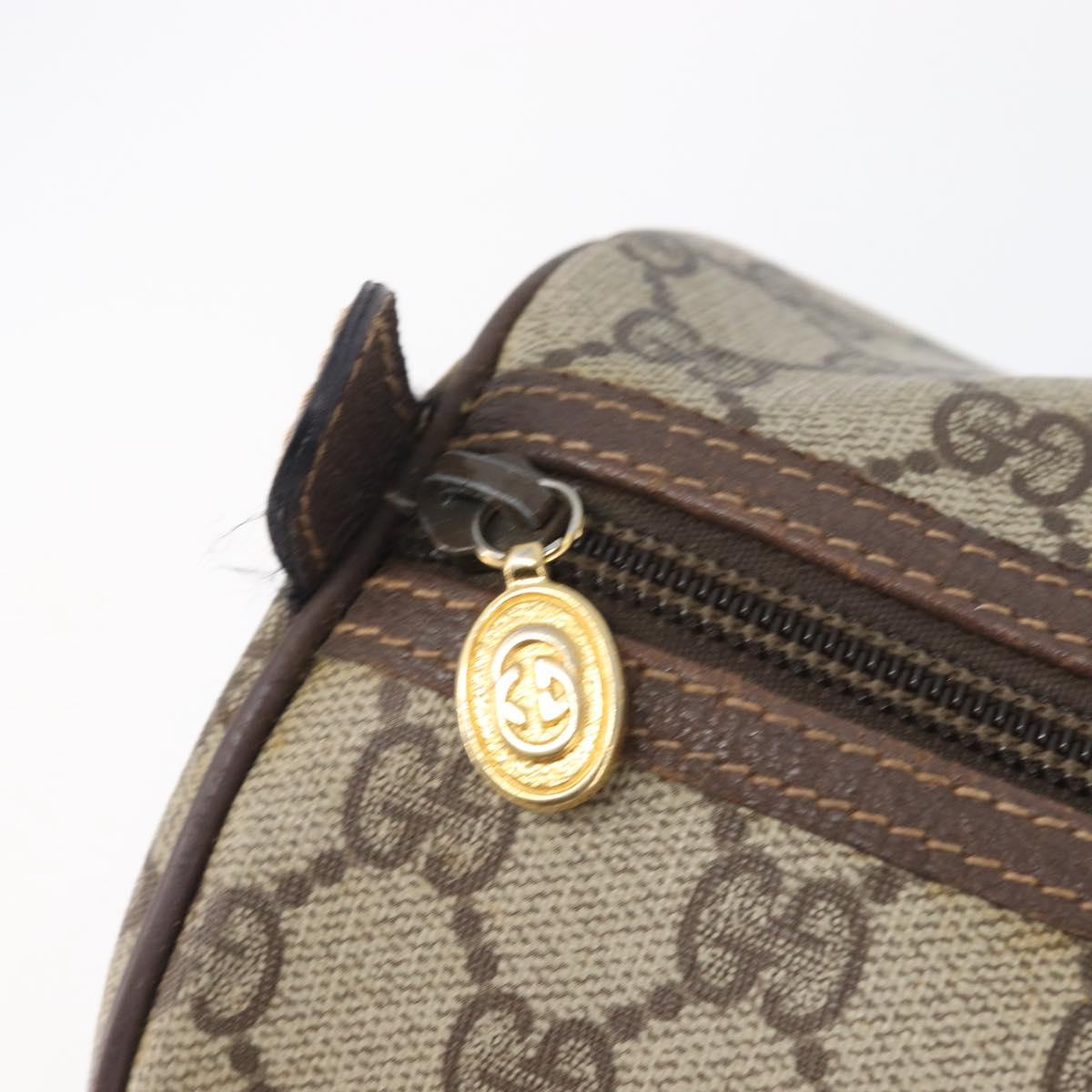 GUCCI GG Supreme Boston Bag PVC Beige Gold 002 39 6842 Auth ep16285A