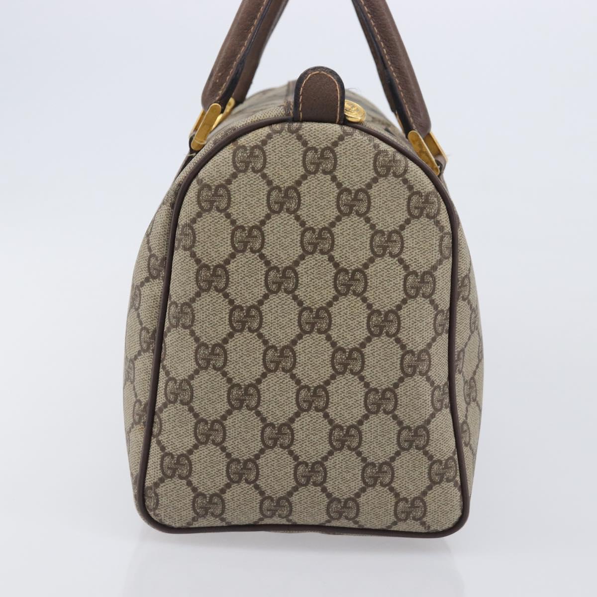 GUCCI GG Supreme Boston Bag PVC Beige Gold 002 39 6842 Auth ep16285A