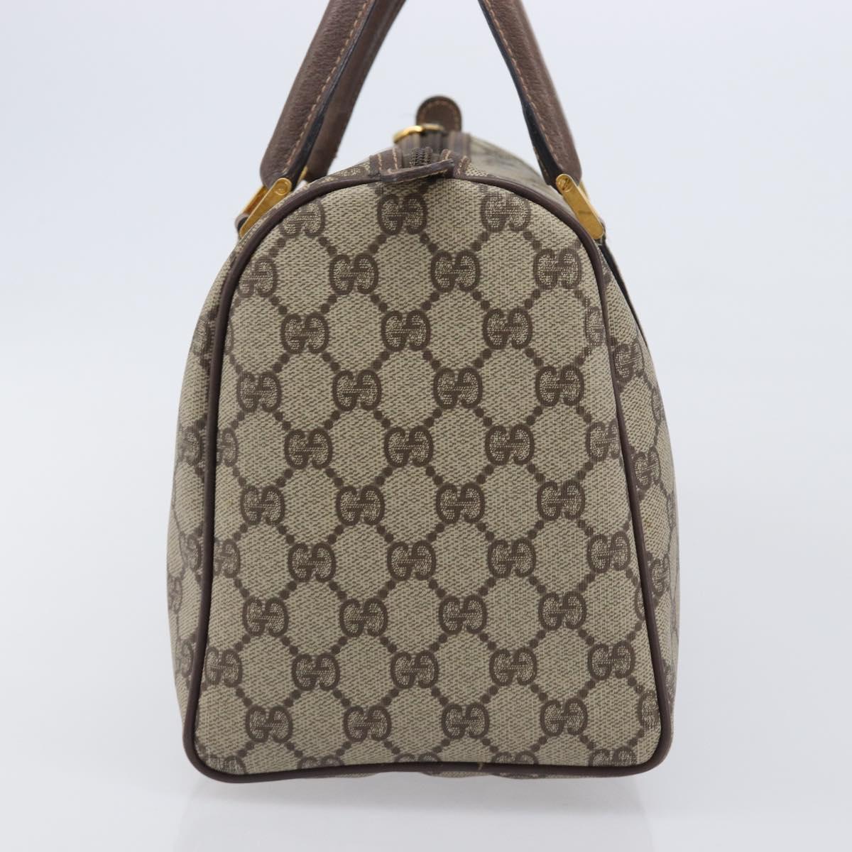 GUCCI GG Supreme Boston Bag PVC Beige Gold 002 39 6842 Auth ep16285A